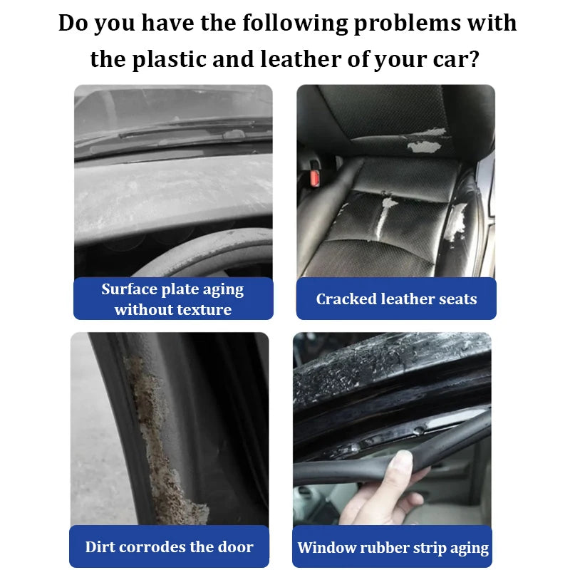 Restaurador de plástico para carro, produtos de limpeza de carro com brilho preto
