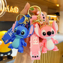 Novo anime disney chaveiro dos desenhos animados mickey mouse minnie lilo & ponto bonito boneca chaveiro ornamento pingente crianças brinquedos presentes