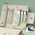 Ouriner 6-18 pçs conjuntos de manicure portátil kits de pedicure preto brilhante