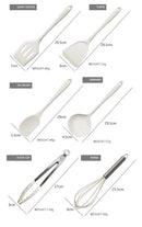 Rosa 18 pçs grau alimentício silicone cozinha panelas utensílios turner espátula colher de medição prático ferramenta cozinha conjunto
