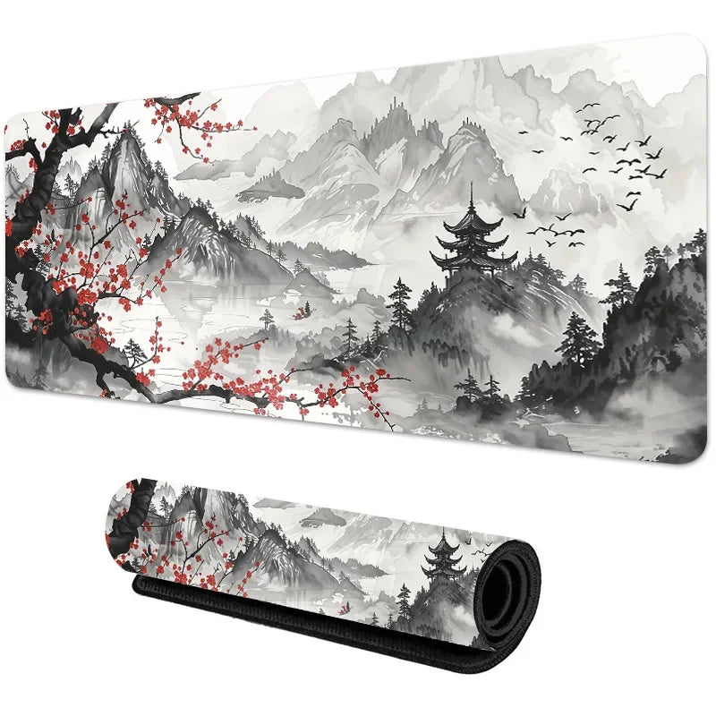 Sakura cenário mouse pad grande