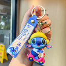 Novo anime disney chaveiro dos desenhos animados mickey mouse minnie lilo & ponto bonito boneca chaveiro ornamento pingente crianças brinquedos presentes