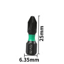 1pc 25-150mm pz2 chave de fenda magnética bits resistente longo poidriv chave de fenda bit 1/4 Polegada 6.35mm hex haste chave de fenda ferramenta de mão