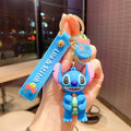 Novo anime disney chaveiro dos desenhos animados mickey mouse minnie lilo & ponto bonito boneca chaveiro ornamento pingente crianças brinquedos presentes