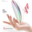 Mouse sem fio recarregável led retroiluminado computador portátil receptor bluetooth modo duplo