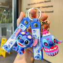 Novo anime disney chaveiro dos desenhos animados mickey mouse minnie lilo & ponto bonito boneca chaveiro ornamento pingente crianças brinquedos presentes