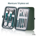 Ouriner 6-18 pçs conjuntos de manicure portátil kits de pedicure preto brilhante