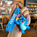 Novo anime disney chaveiro dos desenhos animados mickey mouse minnie lilo & ponto bonito boneca chaveiro ornamento pingente crianças brinquedos presentes