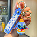 Novo anime disney chaveiro dos desenhos animados mickey mouse minnie lilo & ponto bonito boneca chaveiro ornamento pingente crianças brinquedos presentes