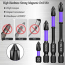 Chave de fenda magnética antiderrapante Bits, Phillips à prova de choque, Impact Bits, Hex Shank, Alloy Steel Bits, Adequado para ferramentas elétricas, 6 pcs, 12 pcs