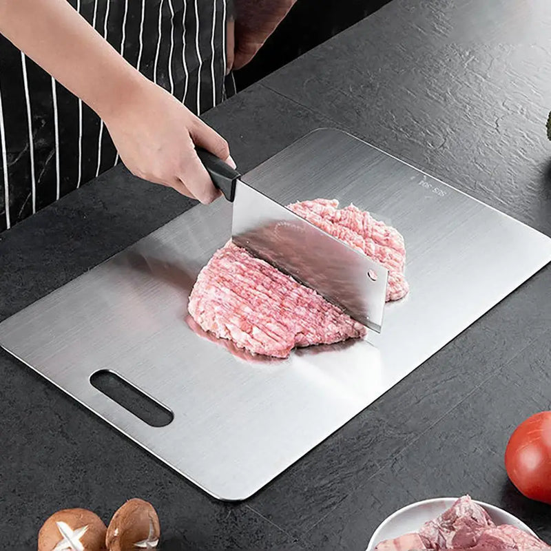 Tábuas De Corte De Titânio Para Cozinha Tábua De Aço Inoxidável 304 Espessada E De Dupla Face