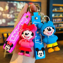 Novo anime disney chaveiro dos desenhos animados mickey mouse minnie lilo & ponto bonito boneca chaveiro ornamento pingente crianças brinquedos presentes