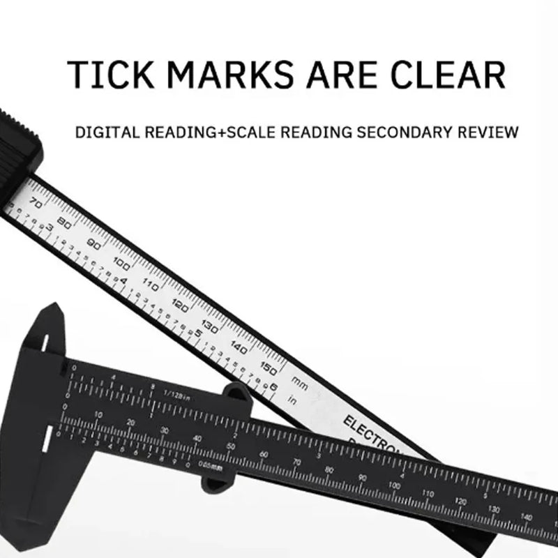 Paquimetro plástico vernier caliper display digital vernier régua 0 a 150mm ferramenta de medição