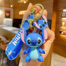 Novo anime disney chaveiro dos desenhos animados mickey mouse minnie lilo & ponto bonito boneca chaveiro ornamento pingente crianças brinquedos presentes