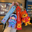 Novo anime disney chaveiro dos desenhos animados mickey mouse minnie lilo & ponto bonito boneca chaveiro ornamento pingente crianças brinquedos presentes