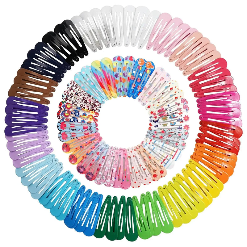 50 peças grampos de cabelo cor doce brilhante 2 polegadas sem deslizamento de metal