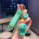 Novo anime disney chaveiro dos desenhos animados mickey mouse minnie lilo & ponto bonito boneca chaveiro ornamento pingente crianças brinquedos presentes