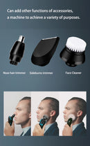 Zozen barbeador elétrico lavável recarregável máquina de barbear elétrica para homens corpo cabelo aparador de barba molhado-seco uso lavável