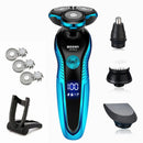 Zozen barbeador elétrico lavável recarregável máquina de barbear elétrica para homens corpo cabelo aparador de barba molhado-seco uso lavável