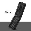 Ouriner 6-18 pçs conjuntos de manicure portátil kits de pedicure preto brilhante