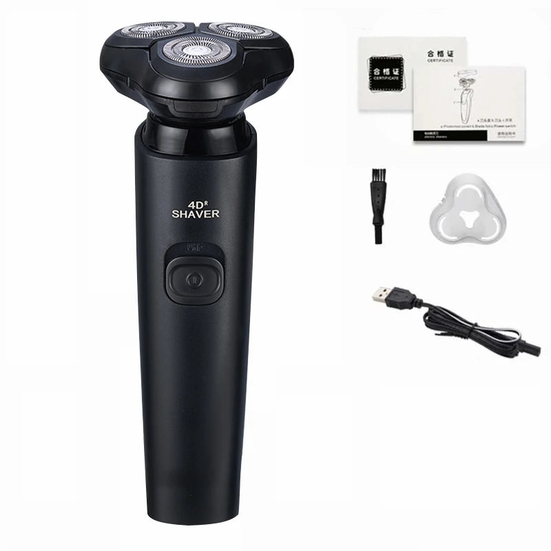 Zozen barbeador elétrico lavável recarregável máquina de barbear elétrica para homens corpo cabelo aparador de barba molhado-seco uso lavável