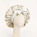 Gorro de cetim de seda ajustável Bonne para dormir gorro de cabelo com gravata para mulheres e homens