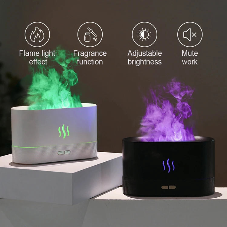 Kinscoter aroma difusor umidificador de ar ultra-sônico fabricante névoa fria fogger led óleo essencial chama lâmpada difusor