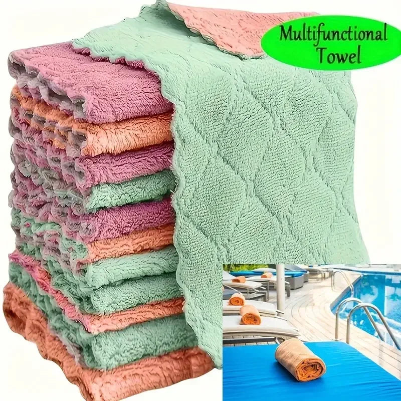 5/10/20 pces toalha de cozinha, conjunto de pano de limpeza cinza claro de fibra ultrafina