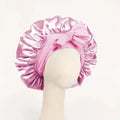 Gorro de cetim de seda ajustável Bonne para dormir gorro de cabelo com gravata para mulheres e homens