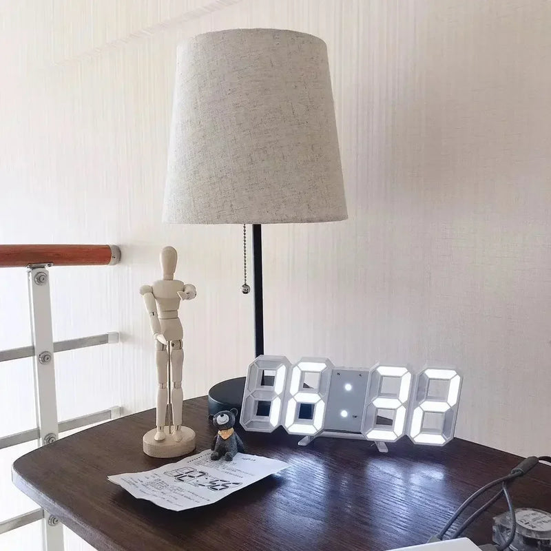 3d led relógio digital decoração de parede brilho modo noturno decoração para o quarto relógio eletrônico ajustável decoração do quarto estética