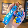 Novo anime disney chaveiro dos desenhos animados mickey mouse minnie lilo & ponto bonito boneca chaveiro ornamento pingente crianças brinquedos presentes