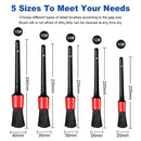 5 peças kit de escova de limpeza do carro detalhe automático escovas poeira para interior do carro