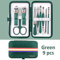 Ouriner 6-18 pçs conjuntos de manicure portátil kits de pedicure preto brilhante