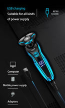 Zozen barbeador elétrico lavável recarregável máquina de barbear elétrica para homens corpo cabelo aparador de barba molhado-seco uso lavável