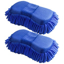1/2 pçs luva de lavagem de carro microfibra chenille esponja de lavagem de carro cuidados livres lavagem detalhando escova almofada multifuncional ferramenta de limpeza automática
