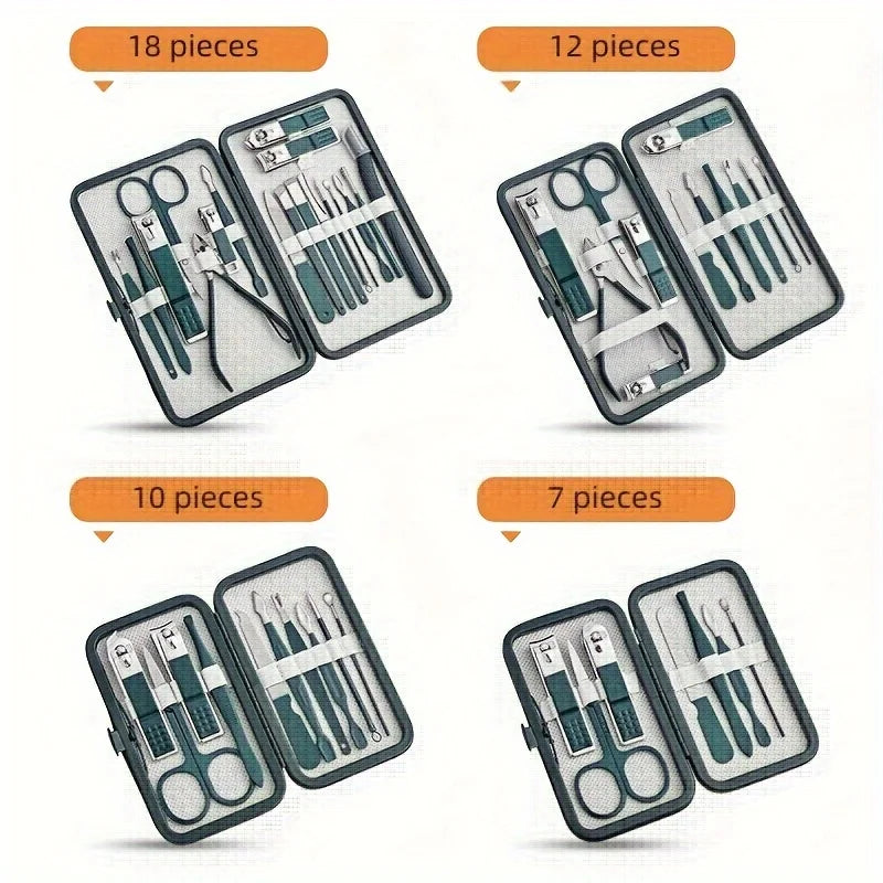 Kit profissional de cuidados com unhas com Conjunto de manicure e pedicure em aço inoxidável