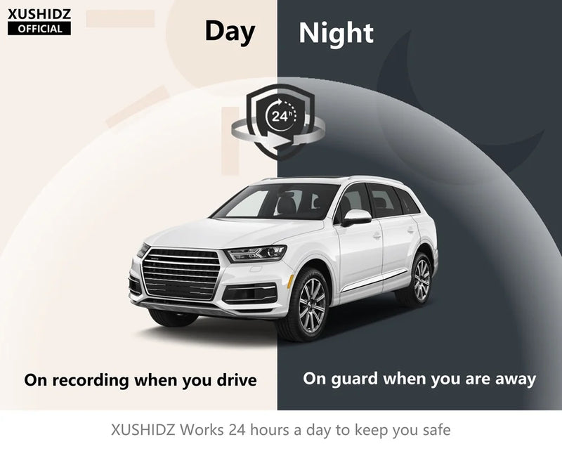 XUSHIDZ-HD Câmera Dash,DVR Veículo Automóvel, Gravador de Vídeo