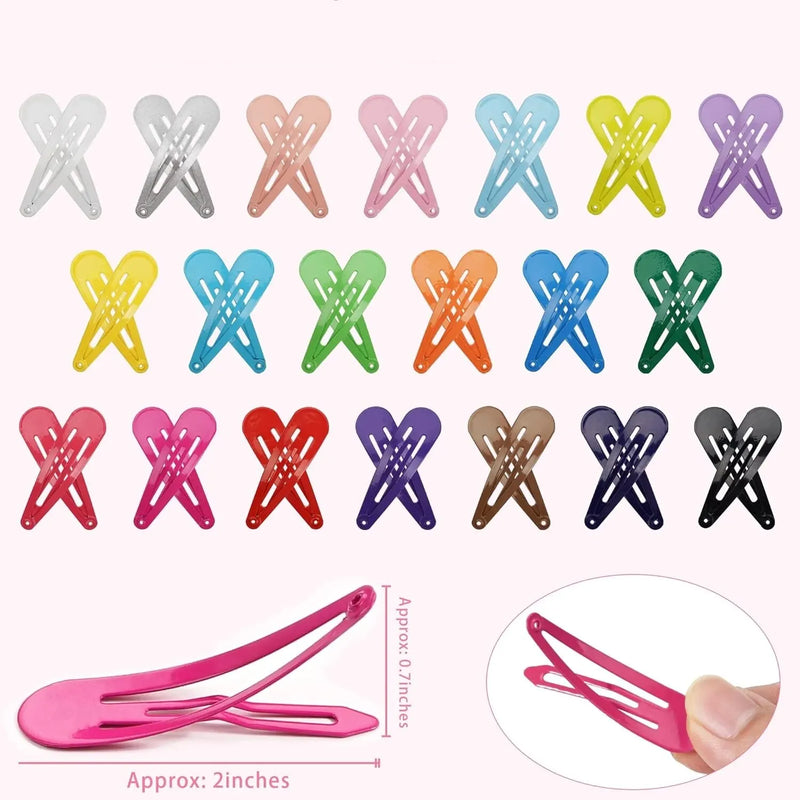 50 peças grampos de cabelo cor doce brilhante 2 polegadas sem deslizamento de metal