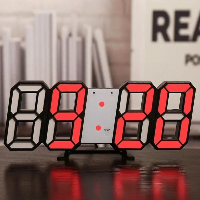 3d led relógio digital decoração de parede brilho modo noturno decoração para o quarto relógio eletrônico ajustável decoração do quarto estética