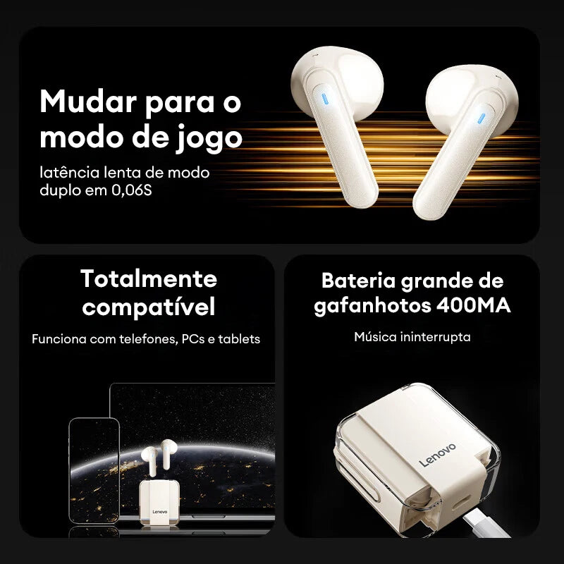 Escolha original lenovo lp51 tws sem fio bluetooth v5.4