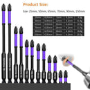 Chave de fenda magnética antiderrapante Bits, Phillips à prova de choque, Impact Bits, Hex Shank, Alloy Steel Bits, Adequado para ferramentas elétricas, 6 pcs, 12 pcs