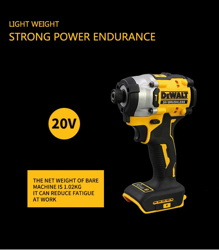 Dewalt-DCF860 Ferramentas elétricas broca de impacto, 20V, Impact Driver, recarregável, 205nm