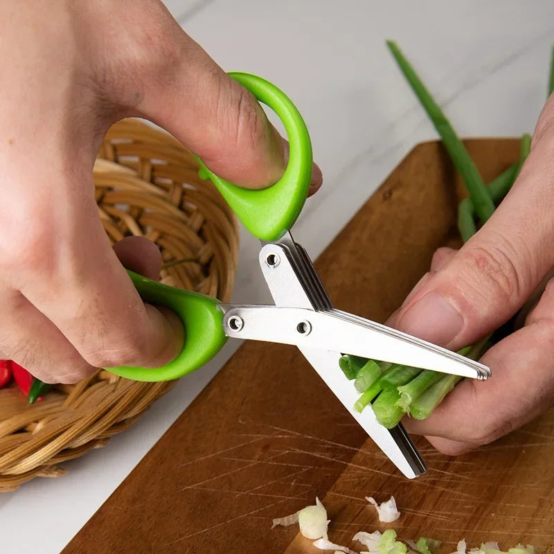 Tesoura de cozinha multifuncional de aço inoxidável, 3/5 camadas