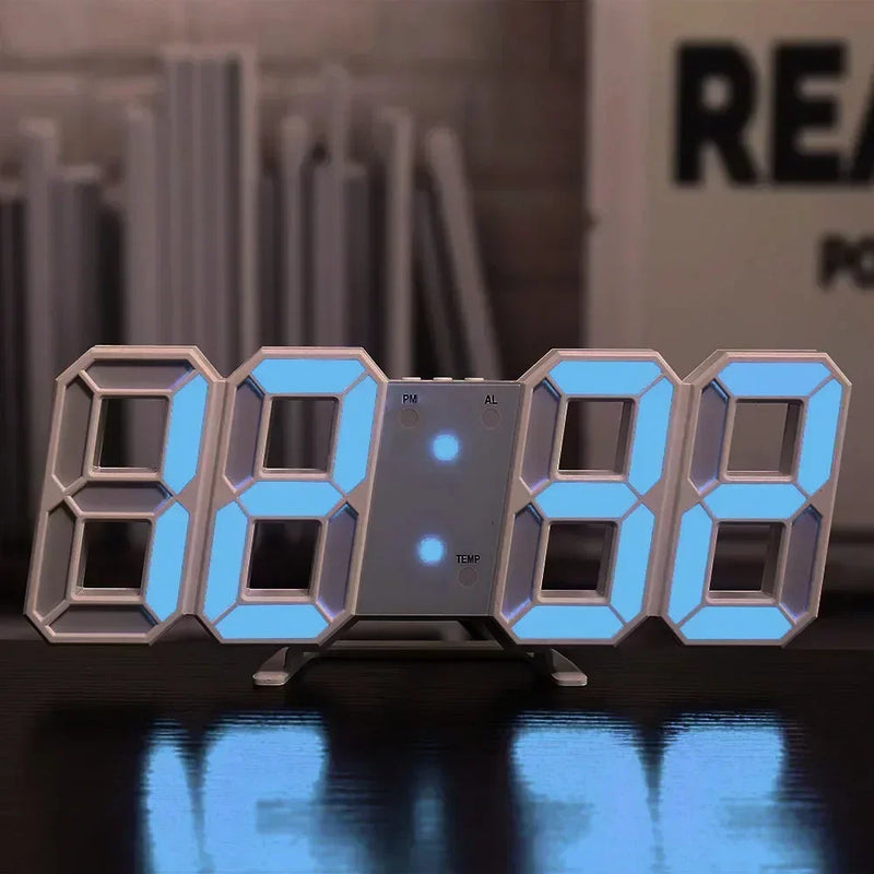 3d led relógio digital decoração de parede brilho modo noturno decoração para o quarto relógio eletrônico ajustável decoração do quarto estética