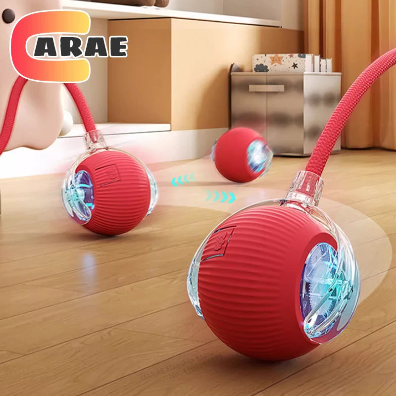 Brinquedo interativo de bola de gato, bola de rolamento automática com cauda