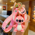 Novo anime disney chaveiro dos desenhos animados mickey mouse minnie lilo & ponto bonito boneca chaveiro ornamento pingente crianças brinquedos presentes