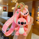 Novo anime disney chaveiro dos desenhos animados mickey mouse minnie lilo & ponto bonito boneca chaveiro ornamento pingente crianças brinquedos presentes