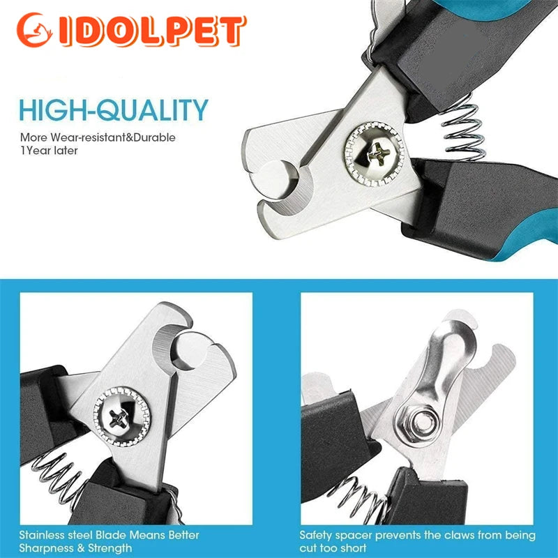 Cortador de unhas profissional para animais de estimação com guarda de segurança