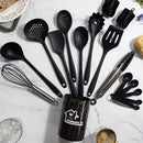 Rosa 18 pçs grau alimentício silicone cozinha panelas utensílios turner espátula colher de medição prático ferramenta cozinha conjunto
