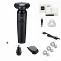Zozen barbeador elétrico lavável recarregável máquina de barbear elétrica para homens corpo cabelo aparador de barba molhado-seco uso lavável